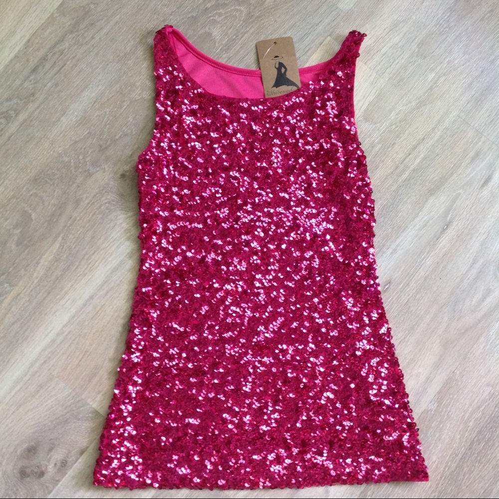 Whitewed Sequin Tank Top✨Size XS